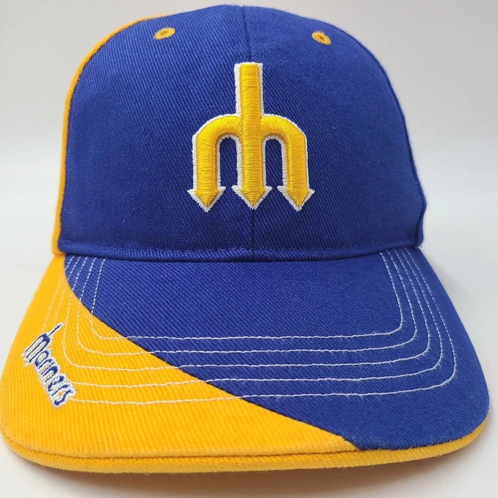 Kids Seattle Mariners Hat Adjustable 47 Brand Blue Yellow Cooperstown Trident